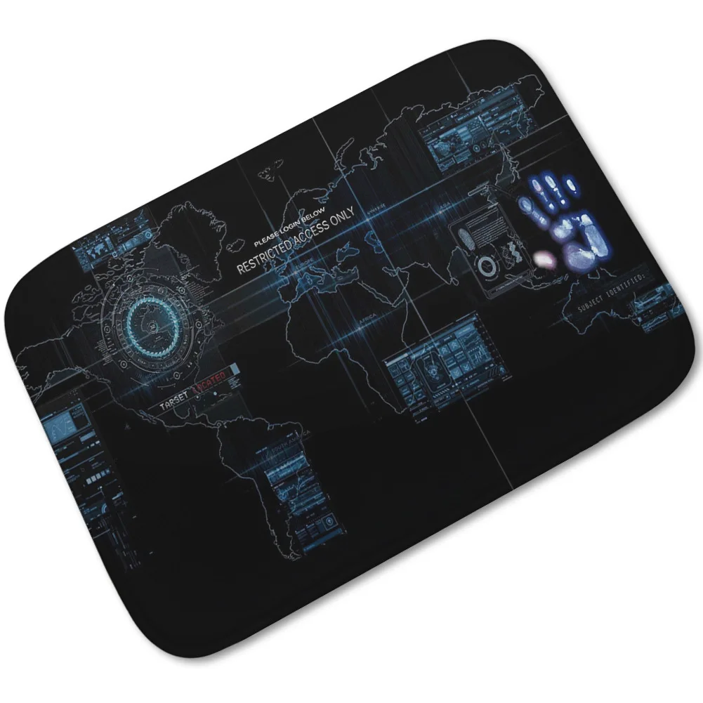 Напольный коврик Zeegle с принтом карты мира мягкий фланелевый из микрофибры для