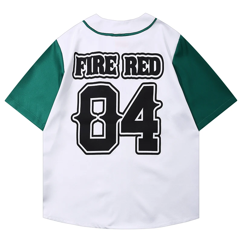 Summer Embroidery Baseball Shirts Hip Hop Short Sleeve Button Up Streetwear Shirt Mens Fashion Casual Clothing Hipster Trends
