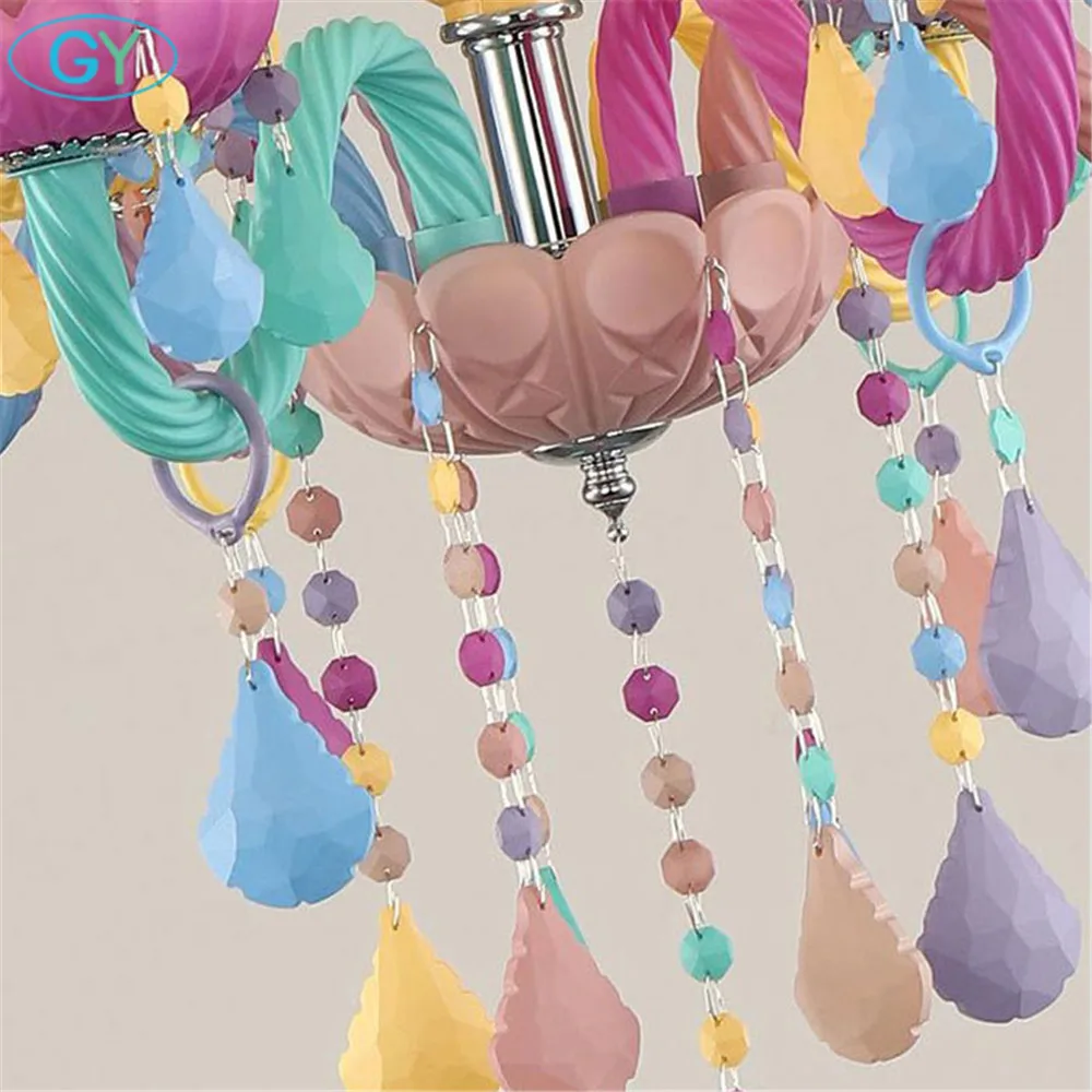 Бесплатная доставка хрустальная люстра для гостиной цветная подвесные