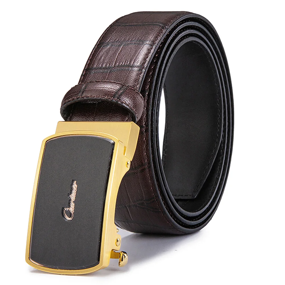 Мужской кожаный ремень с автоматической пряжкой высокого качества|Мужские