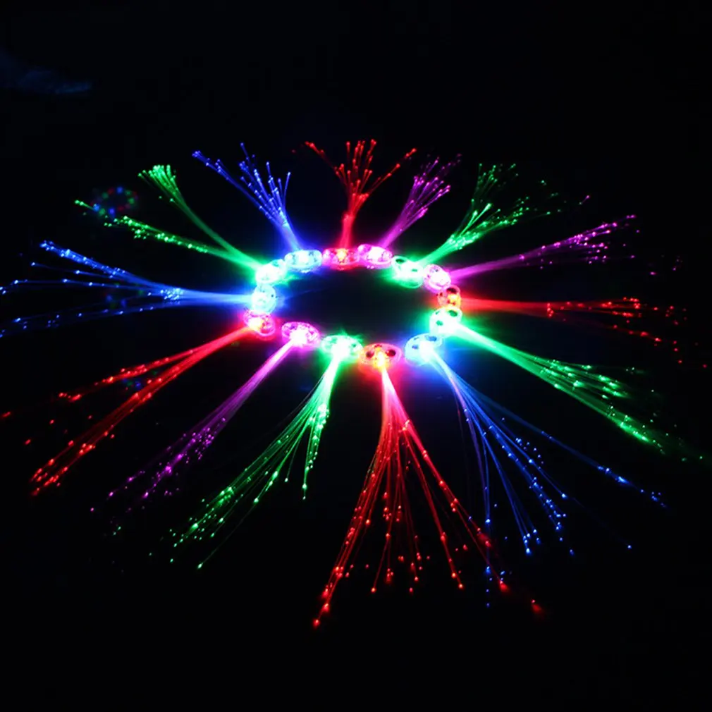 

Flashing Fiber Optic Hair Braid Light Up Glow Party Favors Supplies Barrettes For Party Light Up Hair Accessories
