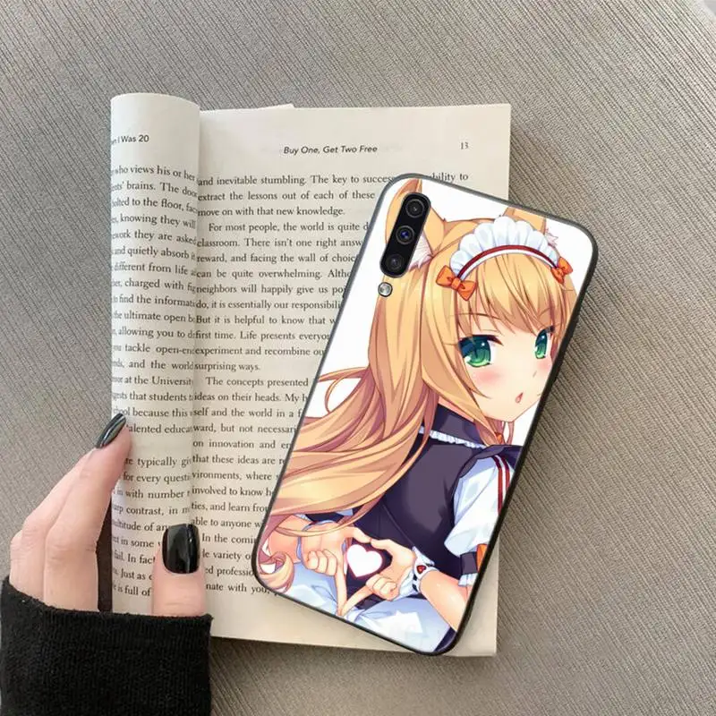 Nekopara Chocola ванильный кот девушка черный чехол для телефона Samsung A20 A30 30s A40 A7 2018 J2 J7 prime