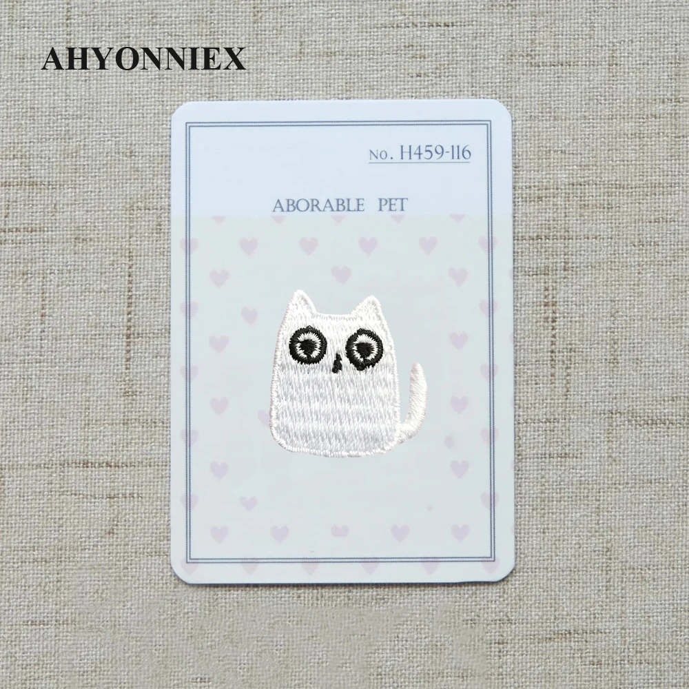 AHYONNIEX 1 шт. вышитые мини котенок кошка патчи Одежда Сумки DIY Аппликация Вышивка