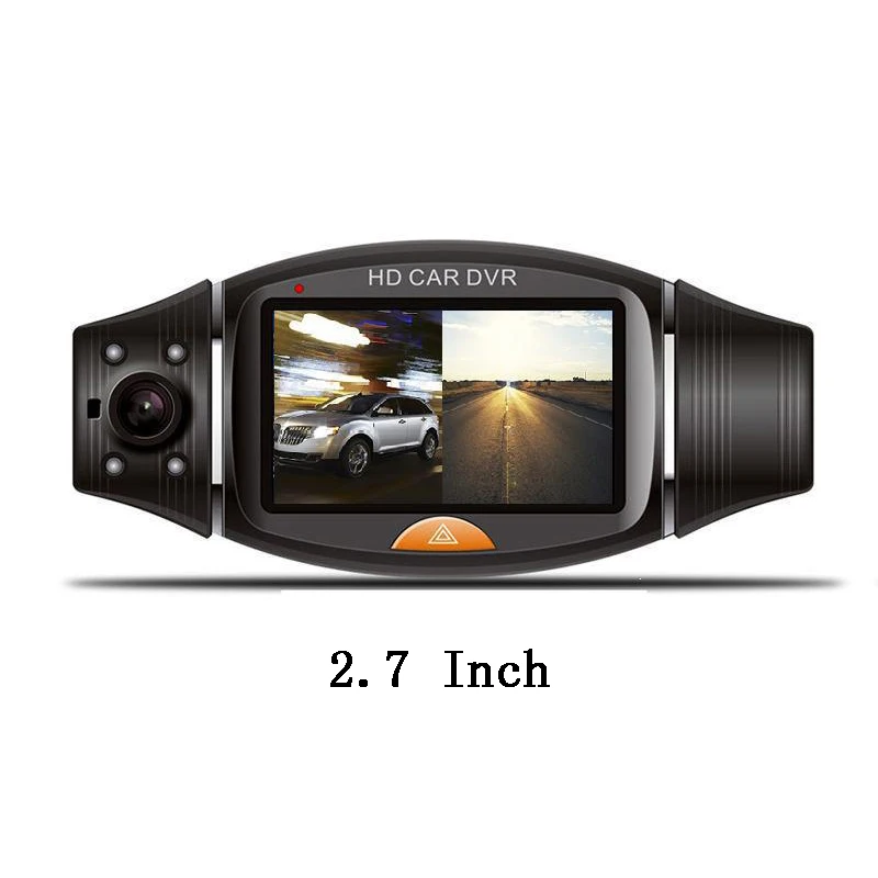 TOSPRA 2.7Inch Car Camera Full HD 1080P Dual Lens Screen 140 Wide Angle Built-in GPS Recorder DVR Video Dash Cam | Автомобили и