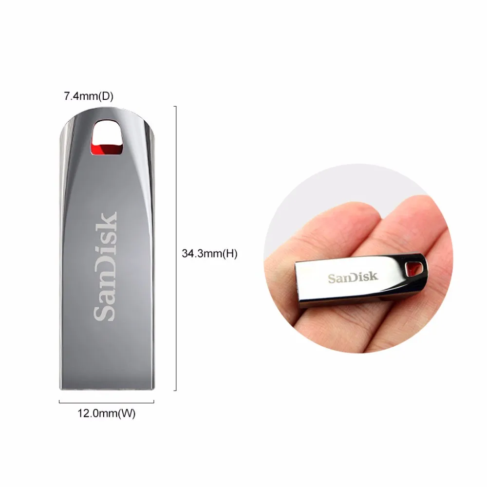 Двойной Флеш накопитель SanDisk оригинальный CZ71 флэш USB 2 0 64 ГБ 32 оперативной памяти 16