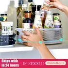 Ящик для хранения, органайзер для специй, вращающийся на 360 градусов поднос, сушилка, поворотный стол, коробка для косметики, ванная комната, кухня, тарелка, домашняя банка для специй