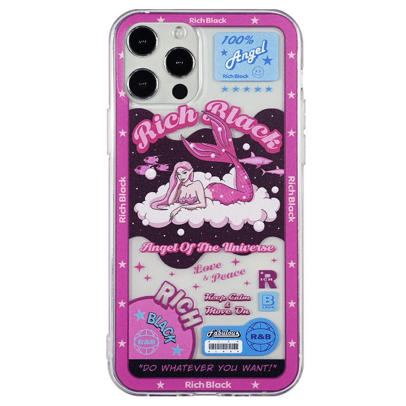 

Mark lona's original design of pink marshmallow mermaid Ji's full package transparent soft shell iPhone12ProMax