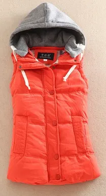 Г. Новинка, лидер продаж, M-4XL, 8 цветов, топ, женская повседневная куртка хлопковый жилет на пуху, верхняя одежда сексуальное пальто для девочек, подходит ко всему дешевая - Цвет: Оранжевый