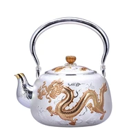 teapot stainless steel teapot silver teapot iron teapot hot water teapot teapot 1000 ml water tea bowl kung fu tea set
