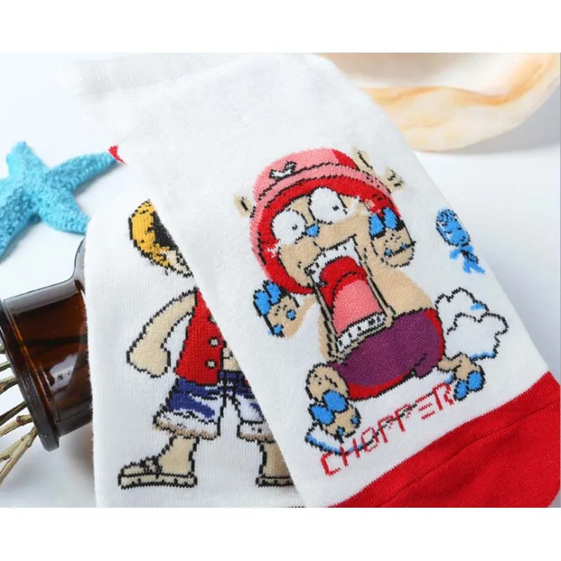 Короткие хлопковые носки для мужчин и женщин цельные Носки с рисунком манги