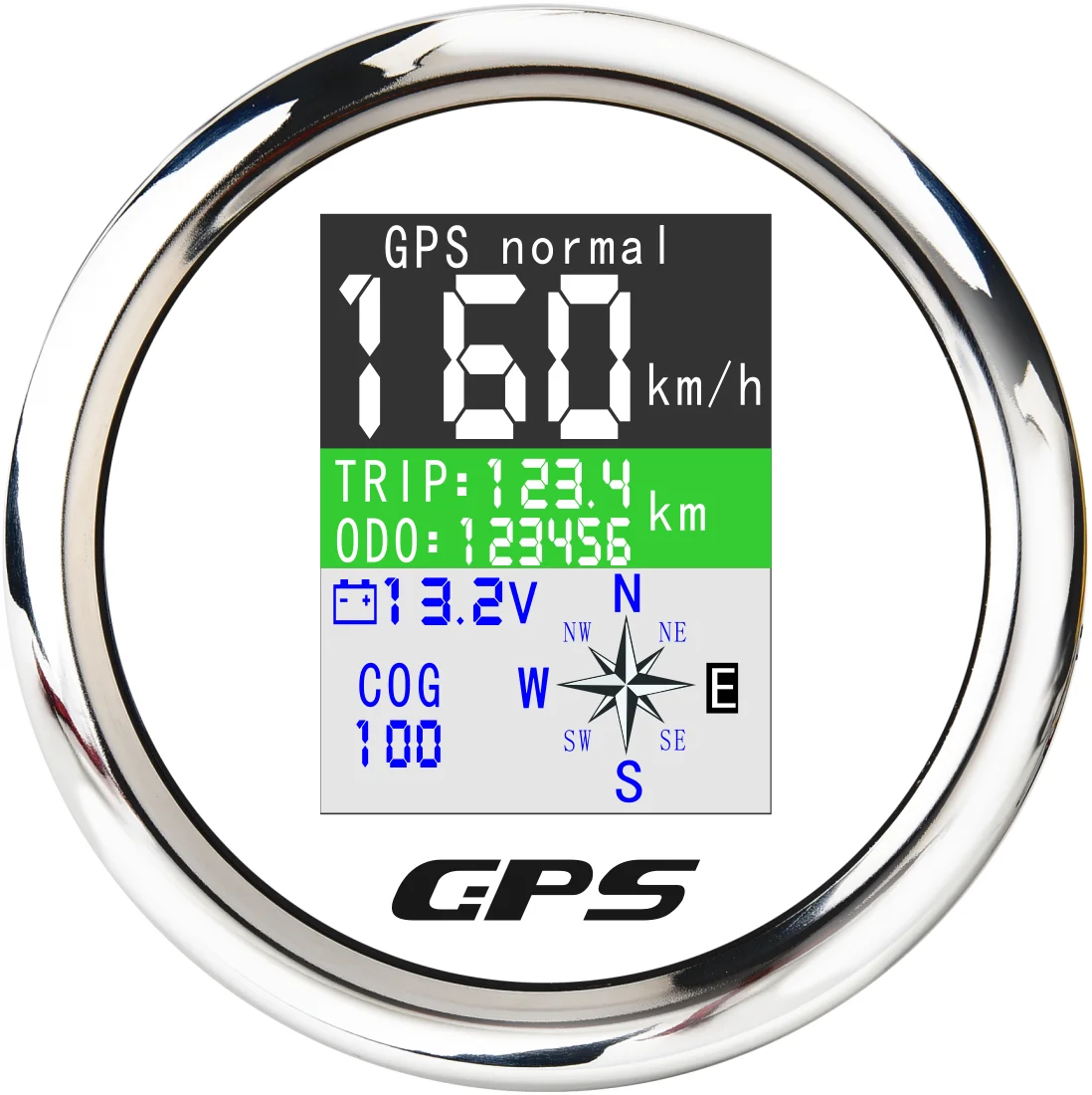 WS 85 мм водонепроницаемый TFT экран цифровой gps Спидометр Одометр поездки COG вольтметр 9-32 В с gps антенной - Цвет: WS