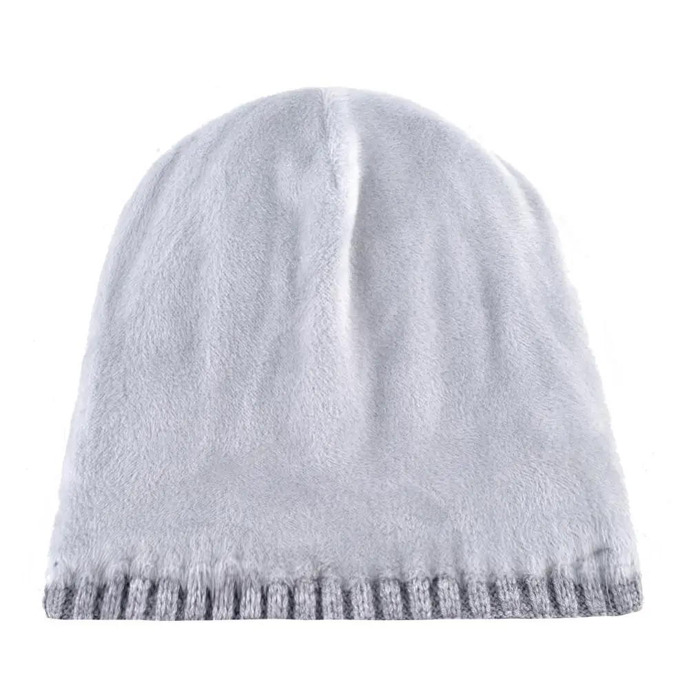 Сплошной цвет фуражки женский шерстяной вязаный skullies женская зимняя шапка