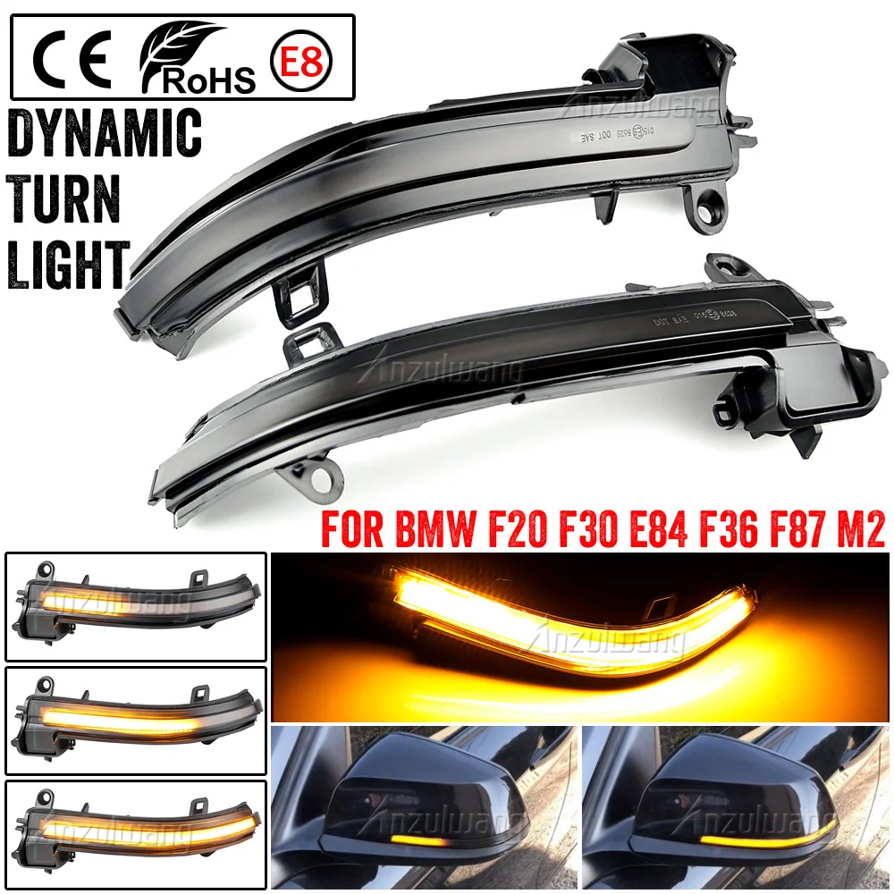 

2 шт. для BMW F20 F21 F22 F33 F34 X1 E84 F36 F87 M2 1 2 3 4 серия динамический поворотный сигнал светодиодный зеркальсветильник