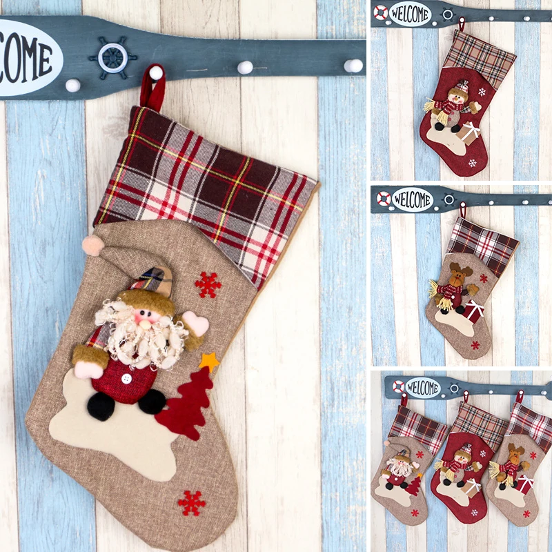 

Christmas Sock Gift Bag Lovely Candy Bag Creative Xmas Tree Pendant for Home Living Room Bedroom Decor part 2022 Party Supplies