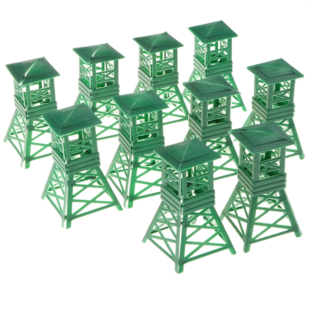 10 шт. пластиковые часы 9 см башня военные игры декорации строительные армейские