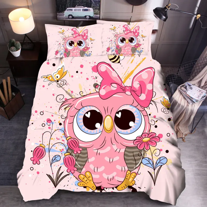 pink LOVINSUNSHINE Комплект постельного белья с рисунком для детей, один пододеяльник, королевское комфортное постельное белье, набор s YU01 - Цвет: pink