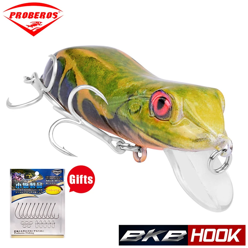 Proberos 1 шт. кренкбейт рыболовные приманки 4 см 9 5 г топвотер лягушка форма жесткая