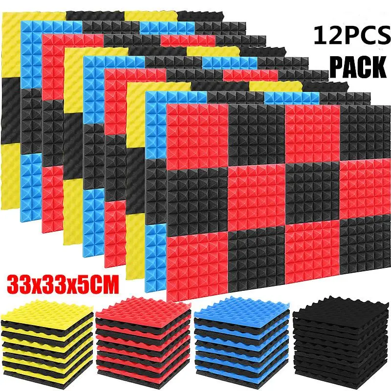  12-36 шт. студийные акустические пены Звукоизоляционная пена звукопоглощение Панель звуковая клиновая