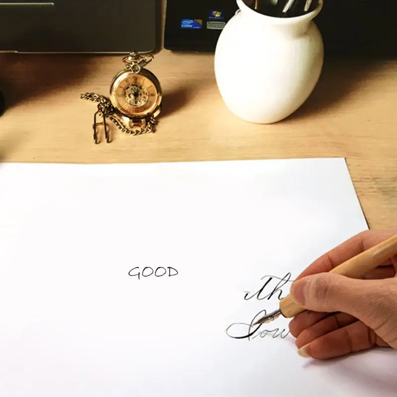 

2021 New Manga Dip Pen Set Comic Pro Drawing Kit 3 Nibs Wood Holder Ink Calligraphy Tools