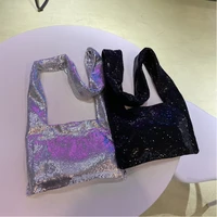 luxury designer handbags womens tote bags 2021 female shopper purse fashion casual shiny alloyed aluminium flakes shoulder bags