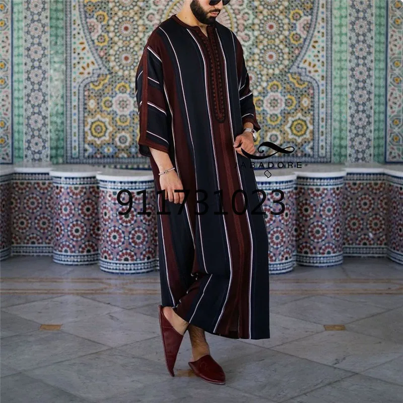 2021 Eid Рамадан платье мусульманская мода Мужская кафтан Свободная Повседневная