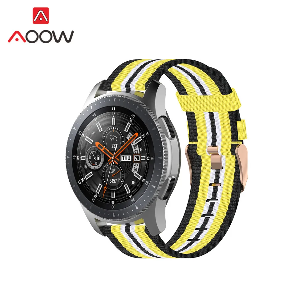 Ремешок нейлоновый для Samsung Galaxy Watch Active 2 брезентовый браслет Huawei GT Huami Amazfit 18 мм 20 22