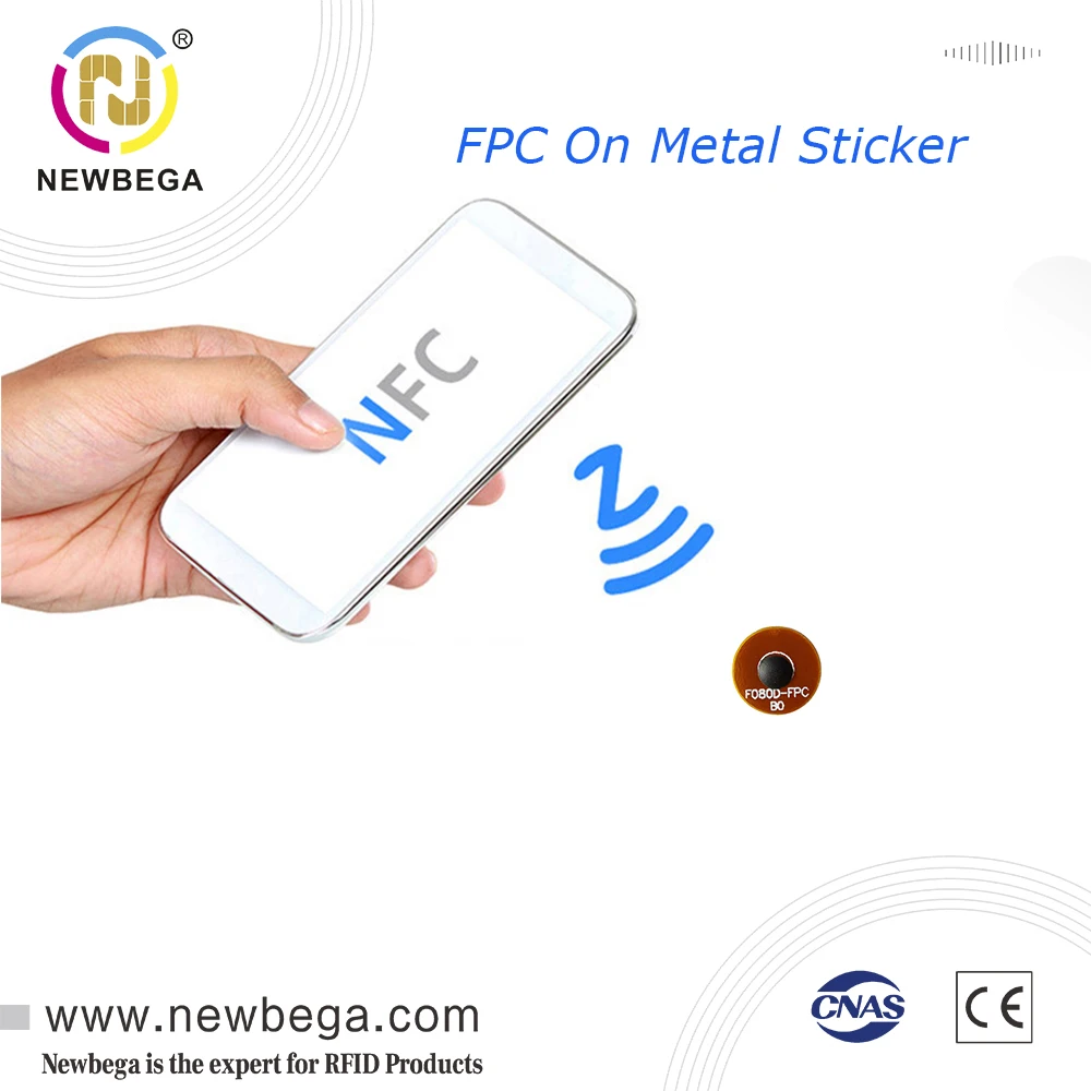 NFC Bluetooth FPC на металлической наклейке бирка с подлинным чипом RFID Ntag213