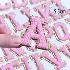 26 шт.компл. 5,5 см, наклейка с буквами, блестящие золотистые нашивки из синели, индивидуальный дизайн, самоклеящиеся нашивки для одежды