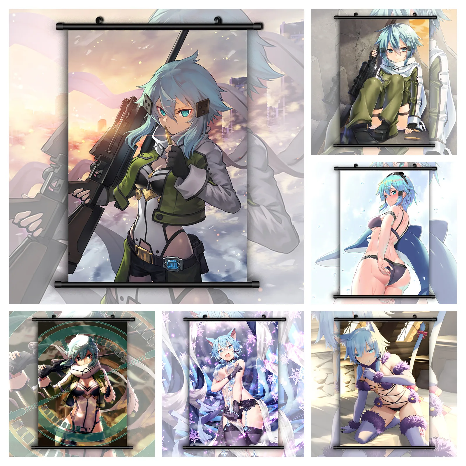 

Canvas Painting Sword Art Online Sinon Asada Shino Anime Manga Wall Art Photo Children's Room Decoration