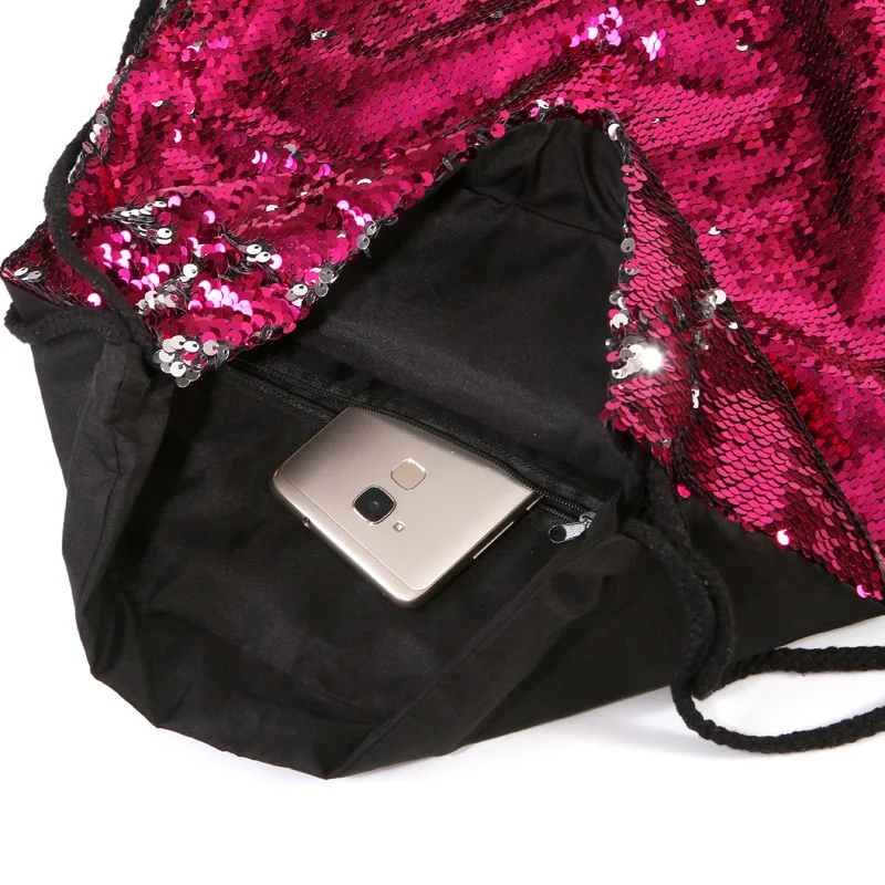 

Women String Backpack Purse Cute Sequins School Bags for Girls Bookbag Ladies Backpacks Travel Bag