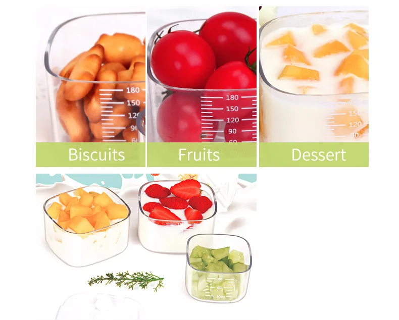 Pack of 6 Tritan Baby Solid Foods Storage Box Bin lunch Fresh Storage Container Kitchen Accessories Utensil BPA Free Organizer