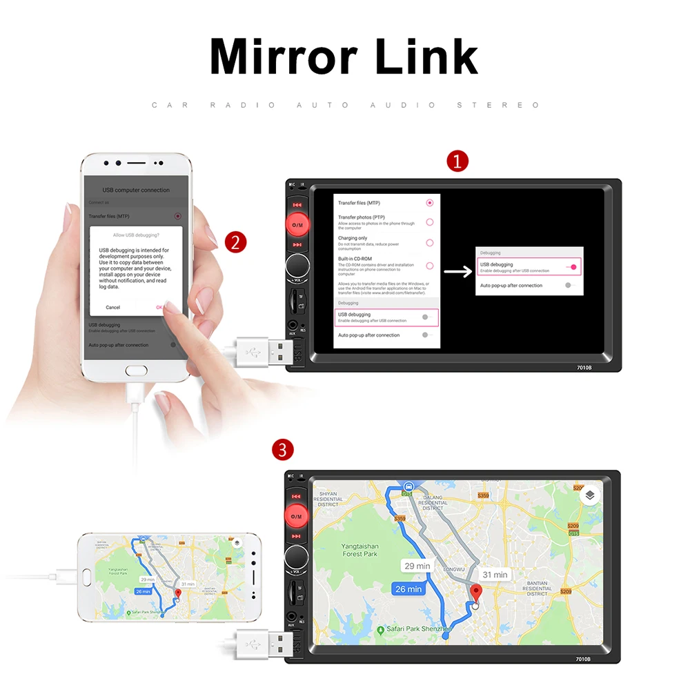Автомагнитола 2DIN с сенсорным экраном аудио Bluetooth камерой заднего вида Mp5 Multimidio