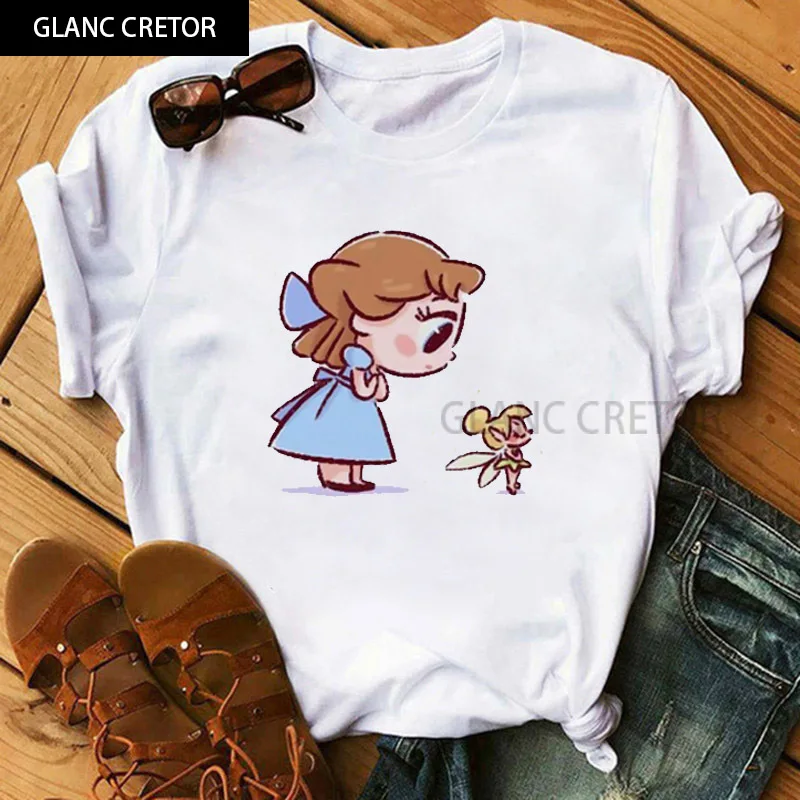 

Funny Cartoon Graphic Tshirt Fashion Top Tee Female Princess Kawaii Harajuku T Shirt Women Ullzang Cute Anime T-shirt