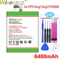 wisecoco 6400mah ef168 battery for pptv king 7 king7s pp6000 cellphone high quality new tracking number