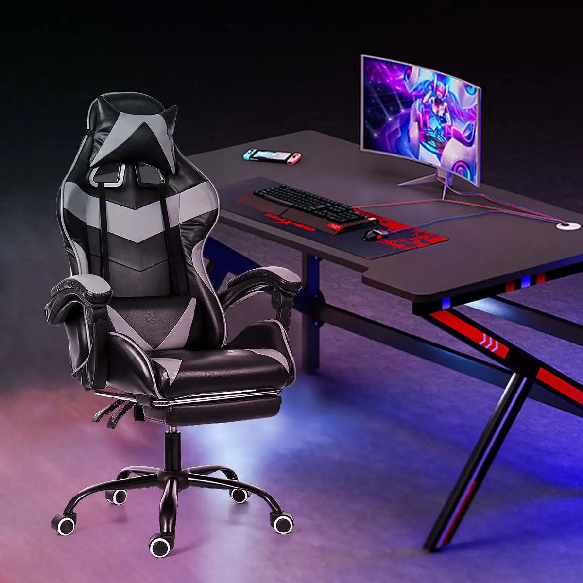 

Office Chair WCG Gaming Chair Home Internet Desk Computer Chair Ergonomic Office Gamer Chair with Footrest Swivel Lifting Lying