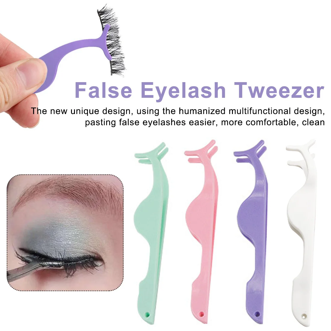 

30pcs False Eyelash Tweezers Eyelash Extension Tweezers Curler Nipper Makeup Tool Beauty Cosmetics Auxiliary Clamp Forceps Tools