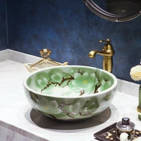 light green art sinks bathroom washing basin oval ceramic vessel above counter lavatary balcony basin sink