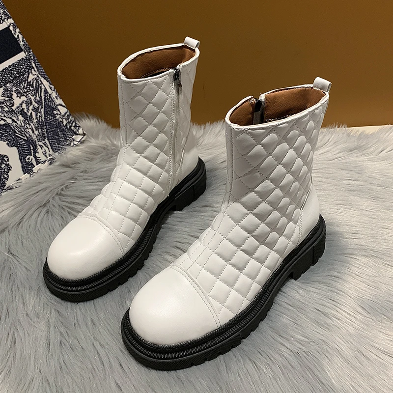 

New Women Winter Fur Ankle Snow Boots Comfortable Thick Plush Keep Warm Sneaker Ladies Leather Platform Cotton Shoes Botas Mujer