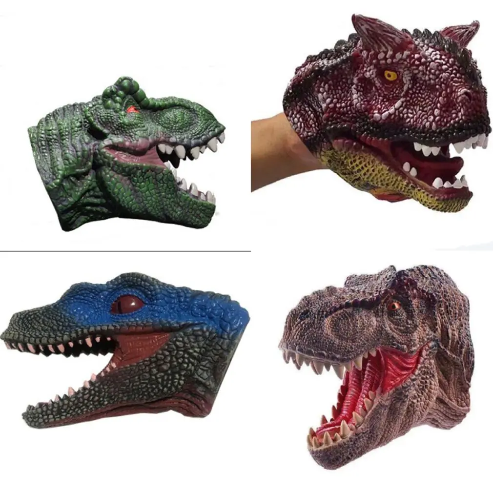 

Soft Vinyl Rubber Animal Head Hand Puppet Figure Toys Gloves For Children Model Gift Dinosaur Hand Puppet Toys For Children