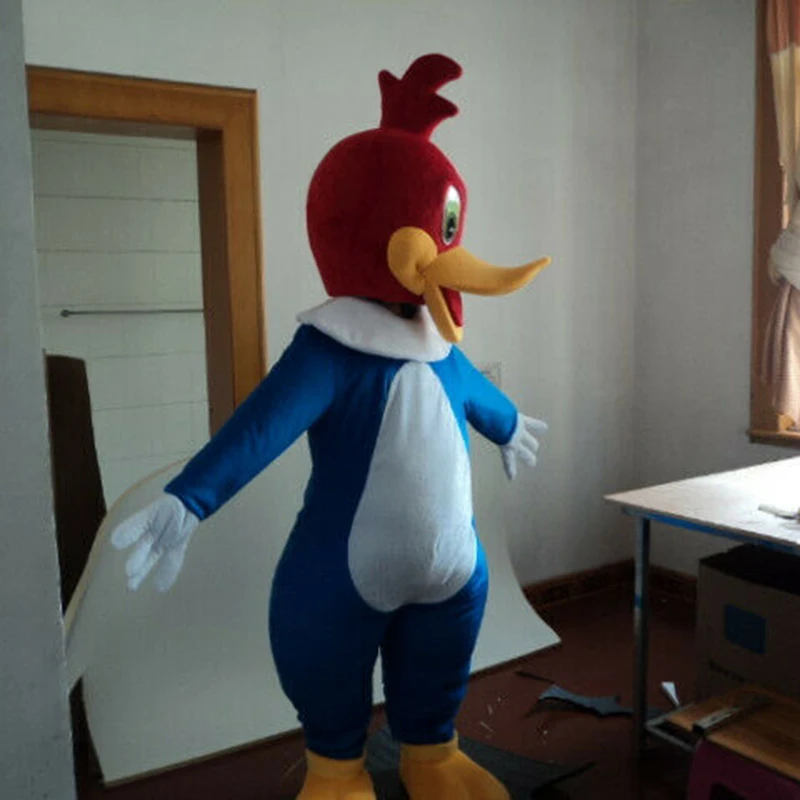 Синий костюм с дятлами рост талисмана птицы Косплэй вечерние Фурсьют наряд на