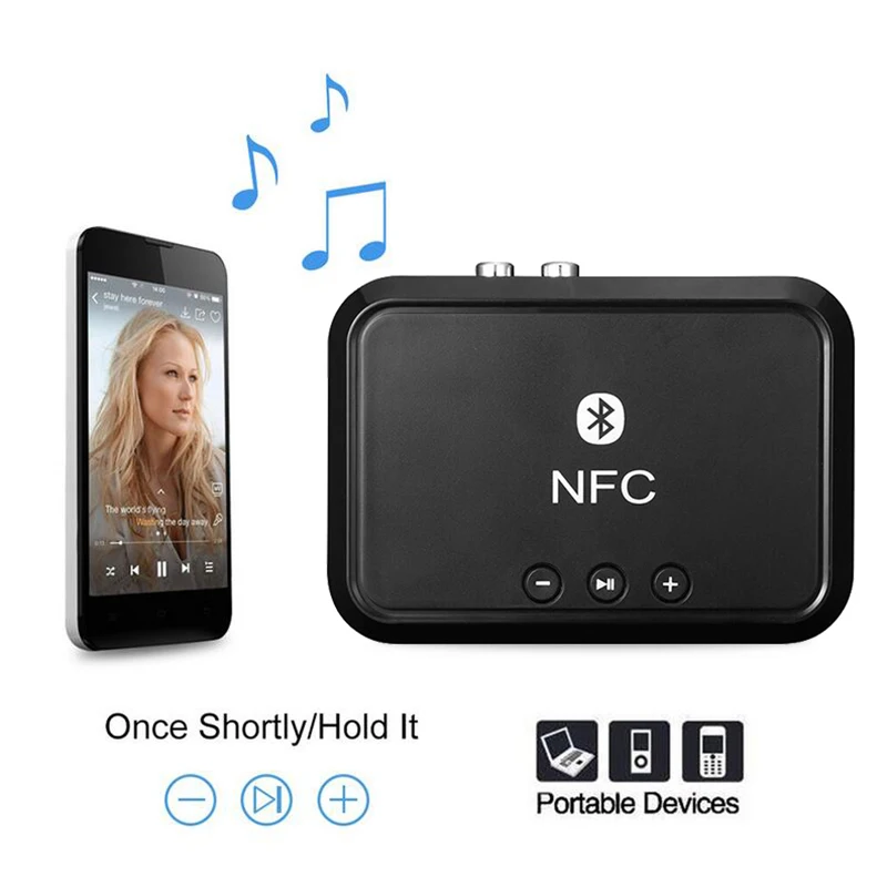 Портативный Nfc Bluetooth стерео аудио приемник адаптер с поддержкой 3 5 мм/RCA выход