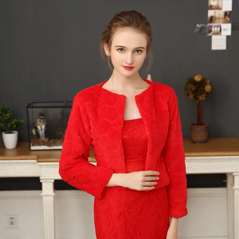 2019 горячая Распродажа в наличии слоновая кость красный мех свадебные