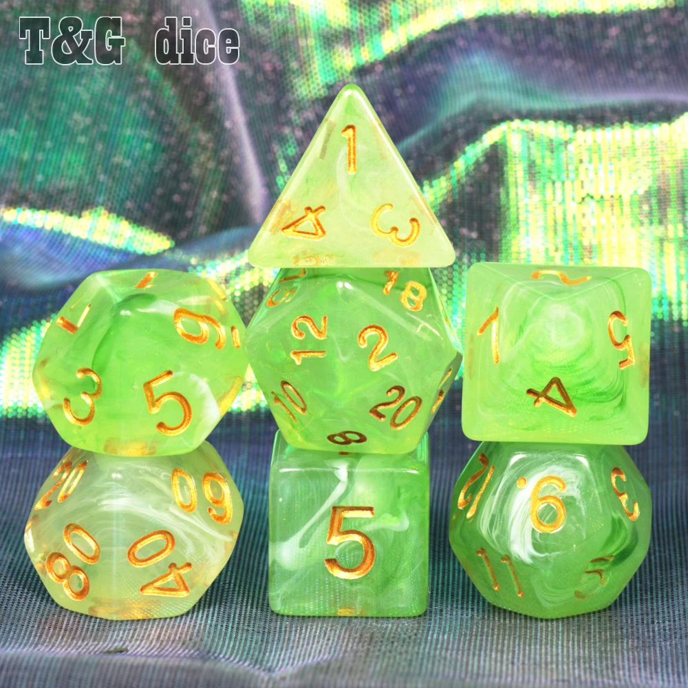 Набор игральных костей DnD для игры в ролевые 7 нежных игр D4 D6 D8 D10 D12 D20 Подарочная