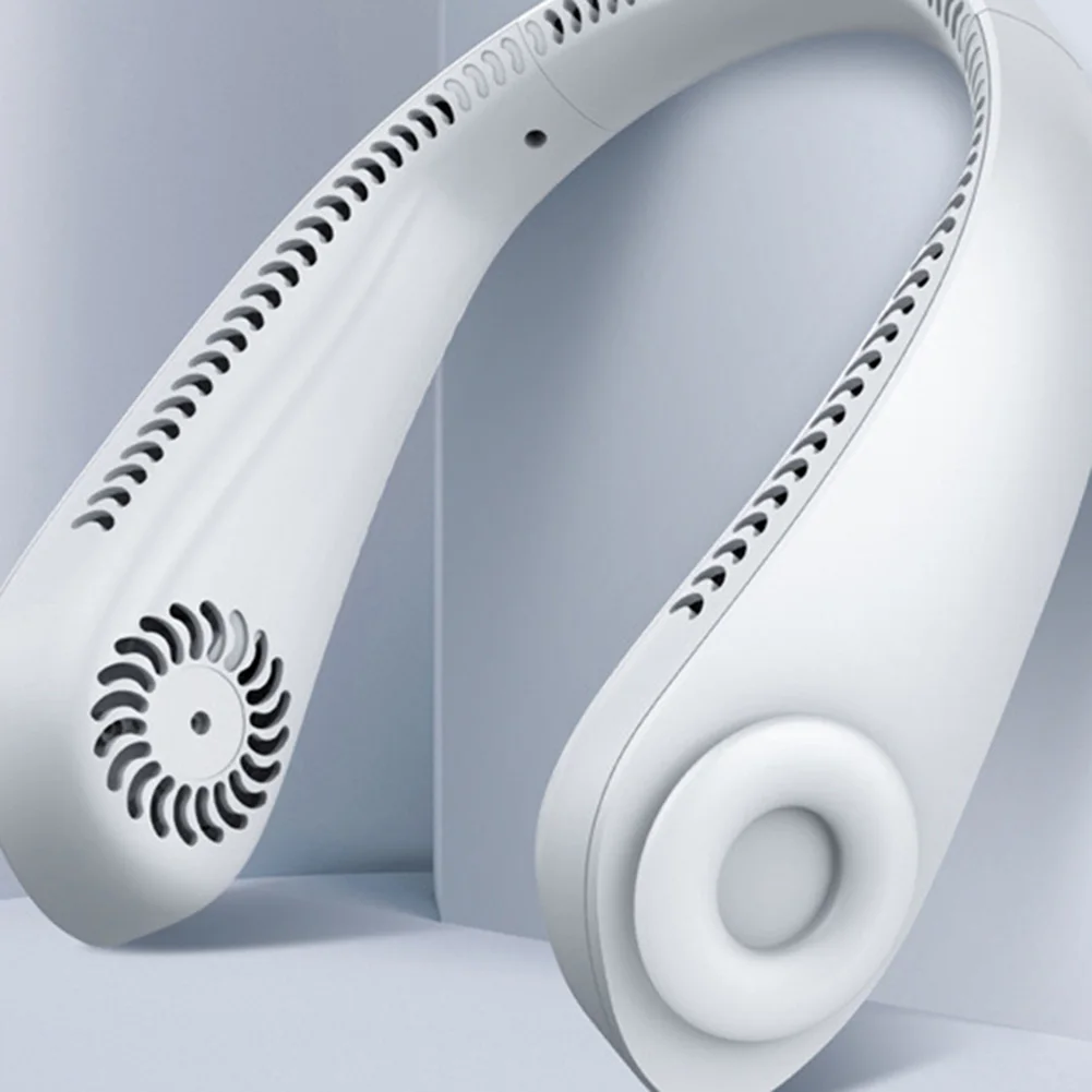 

Portable Neck Fan Portable Ultra Quiet Neckband Fan Mute 3 Speeds Adjustable Air Cooler Outdoor Mute USB Leafless Ventilador