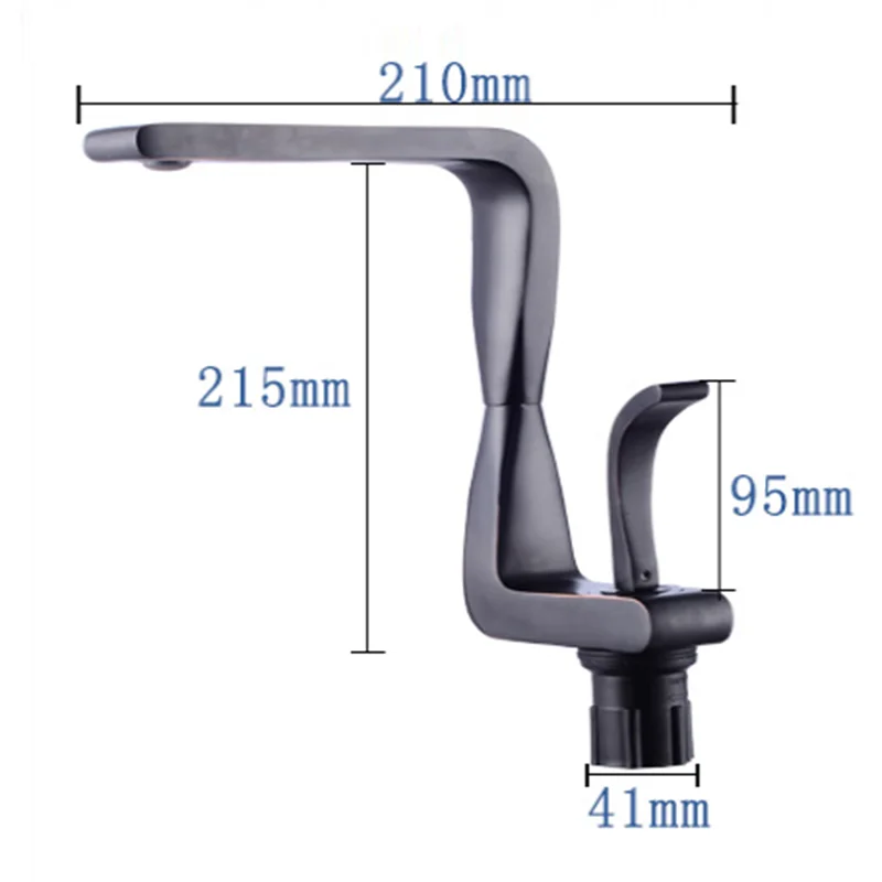 Смеситель для раковины ванной комнаты черный смеситель с краном одной ручкой