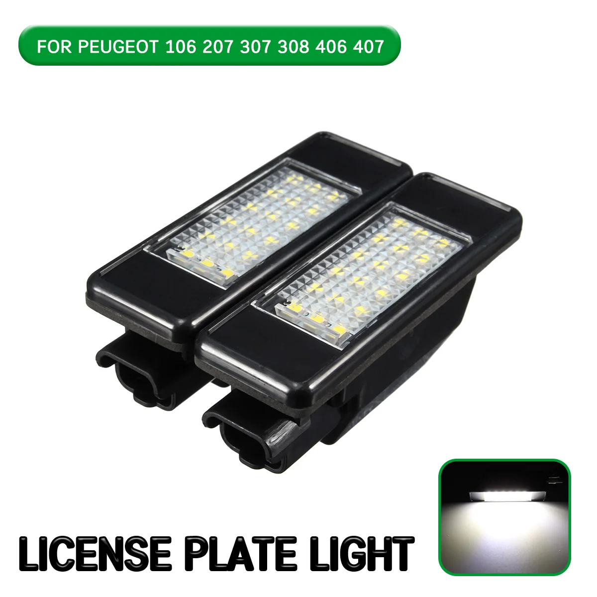

2pc LED License Number Plate Light Lamp For Peugeot 106 207 307 308 406 407 508 For CITROEN C3 C4 C5 C6 C8