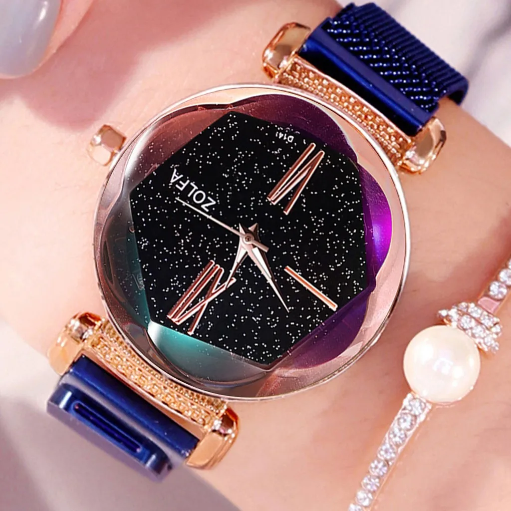 Luxury Women Diamond Watches Stainless Steel Quartz Watch Casual Bracele Wristwatches Magnetic Buckle Mesh Band Female 2019 | Наручные