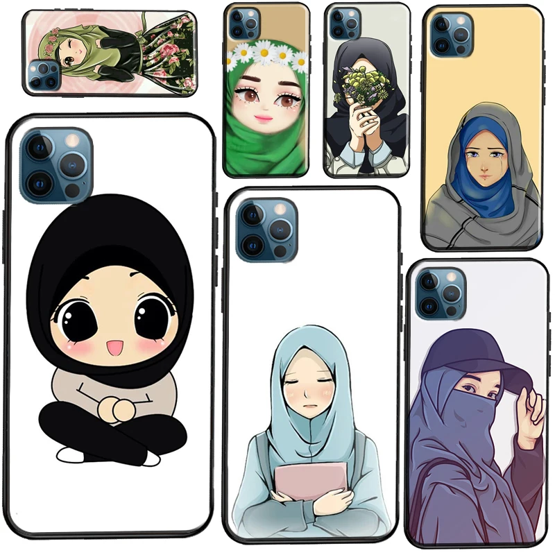 

Muslim Islamic Gril Eyes Arabic Hijab Girl Case For iPhone 11 12 13 Pro Max X XR XS Max SE 2020 7 8 Plus 12 13 Mini Cover Shell