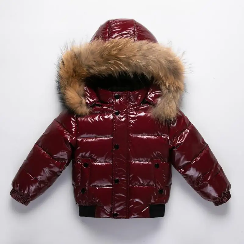 

Winter Down Jacket For Boys 2022 Thickened Coats Children Clothes Outerwear Outfit With Nature Fur Long Sleeve Kids Infant 2-10y