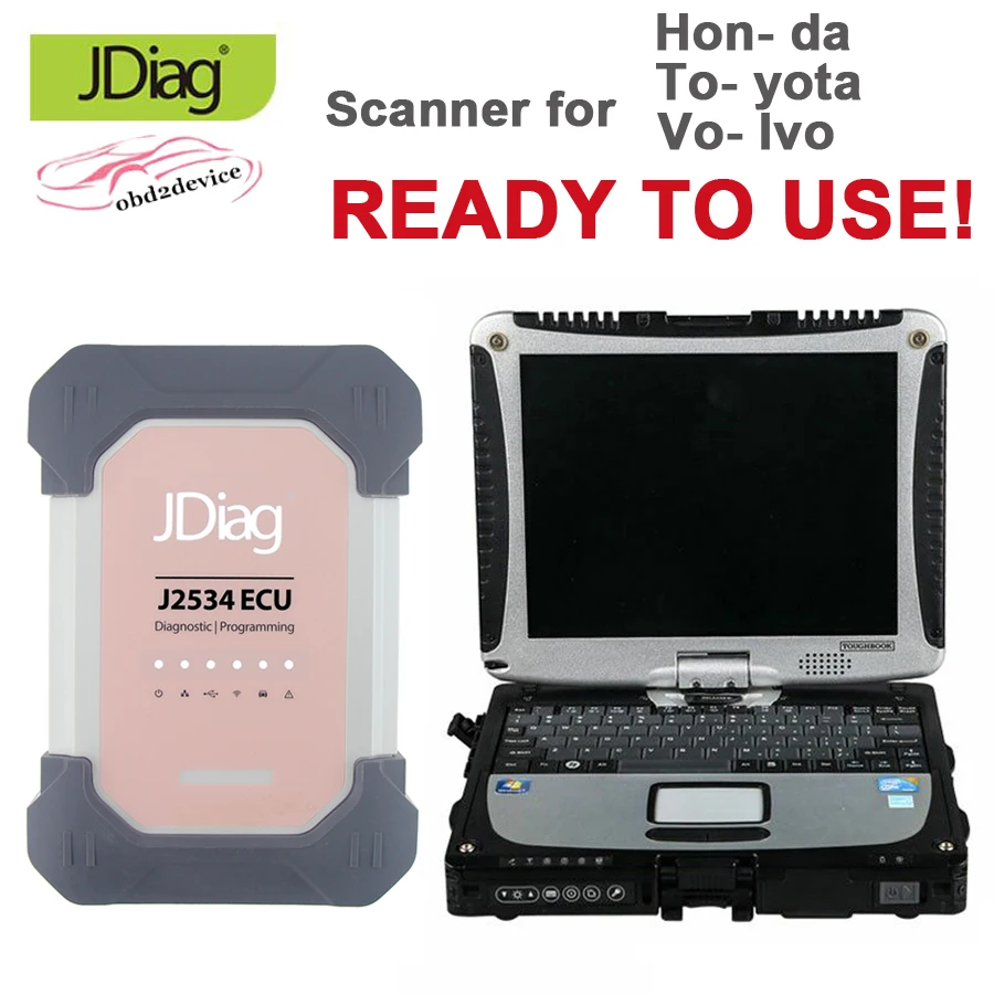Сканер и программатор JDiag Elite II Pro J2534 для Hon da/To yota/Vo lvo VCI с программным обеспечением